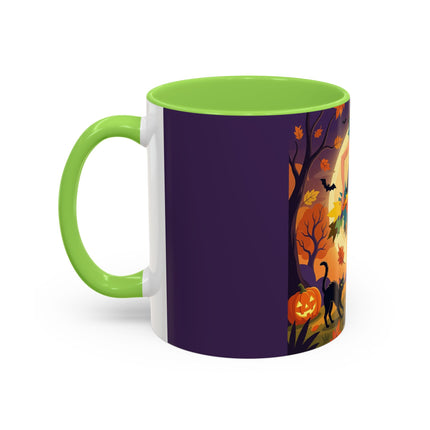 🌕🍂 Autumn Song Beneath The Harvest Moon Colorful Mug – Whimsical Halloween Charm
