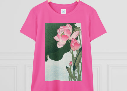 Blooming Lotus Flowers by Ohara Koson Women's Midweight Cotton Tee