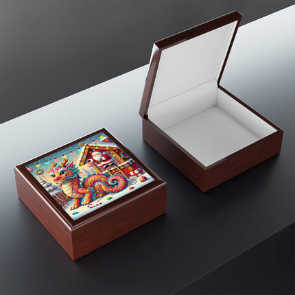 Playful Dragon's Christmas Jewelry Box