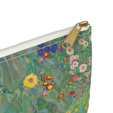 Farm Garden with Sunflowers Accessory Pouch – Gustav Klimt Floral Art Bag
