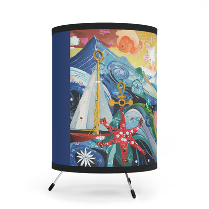 Nautical Patterns Tripod Lamp