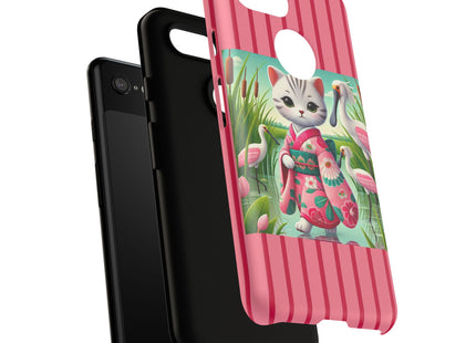 Geisha Kitten Strolls Among the Spoonbills Phone Cases