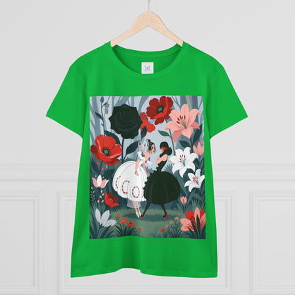 🌹🖤 The Midnight Rose Garden Cotton Tee – Art Deco Floral Fashion