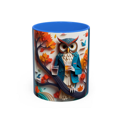 Owl at an Autumn Park Colorful Mugs (11oz, 15oz)