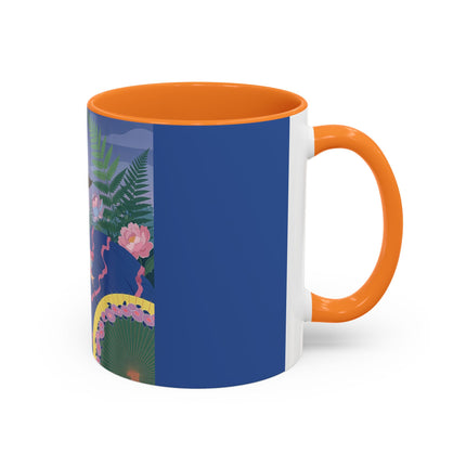 The Lady Of The Garden Stroll Colorful Mugs – Art Deco Botanical Elegance