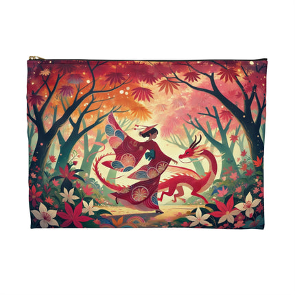 The Dragon Fairy’s Dance Flat Pouch – Spring Fire, Grace & Enchanted Motion