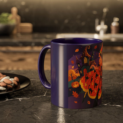 🐈‍⬛🎃 The Black Cat Witch Of Pumpkin Manor Colorful Mug – Whimsical Halloween Charm