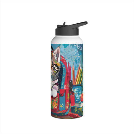 Whiskered Wanderings Stainless Steel Water Bottle