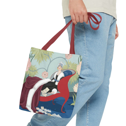 💌🌸 The Lady Of The Secret Letters Tote Bag – Art Deco Floral Elegance