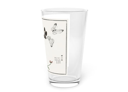 Butterflies and Flower Illustration by Morimoto Toko Glass, 16oz