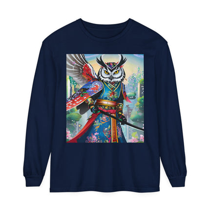 Cyberpunk Samurai Owl Long Sleeve T-Shirt