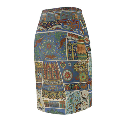Chinois et Japonais by Auguste Racinet Women's Pencil Skirt (AOP)