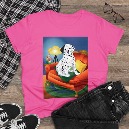 A Dalmatian's Cozy Corner Women's Midweight Cotton Tee