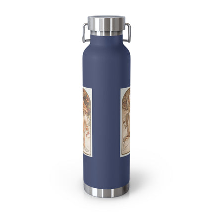 The Seasons by Alphonse Maria Mucha Copper Vacuum Insulated Bottle, 22oz
