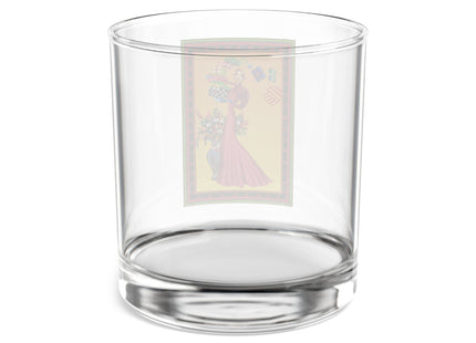 Elegant Holiday Woman with Gifts Rocks Glass, 10oz