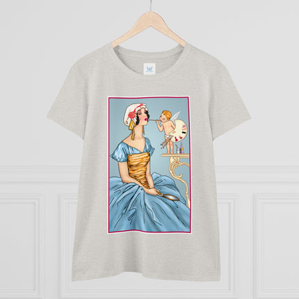 The Enchanting Painter: A Fairy's Artistic Touch Ceramic Women's Midweight Cotton Tee
