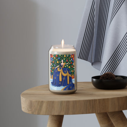 👑🎄 The Christmas Queen Of Golden Bells Scented Soy Candle – Art Deco Holiday Elegance