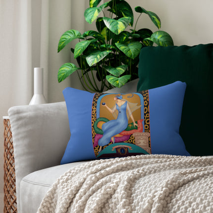 September & Sapphire (from the Gem Series) by Sofia Chiostri Spun Polyester Lumbar Pillow