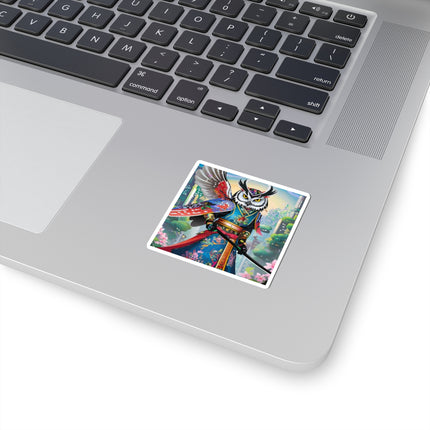 Cyberpunk Samurai Owl Kiss-Cut Stickers (4 Sizes)