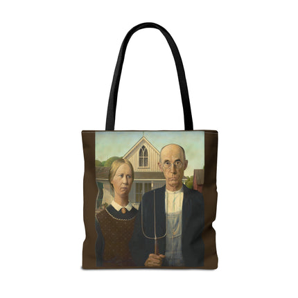 American Gothic by Grant Wood Tote Bag (AOP)
