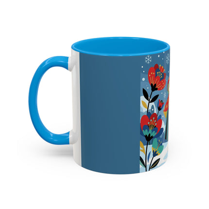 ❤️❄️ The Winter Heart Messenger Colorful Mug – Art Deco Snow Garden Fantasy