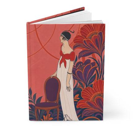 🌺❤️ The Scarlet Garden Reverie Hardcover Journal – Art Deco Fashion Romance