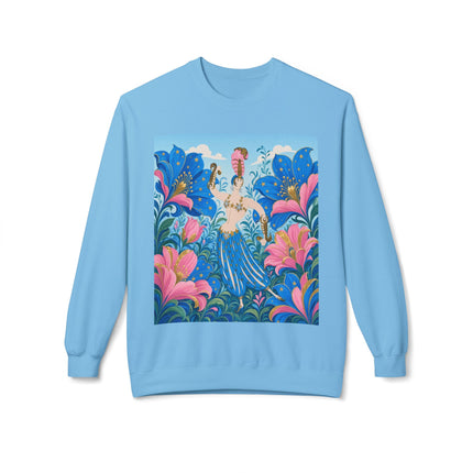 🌟🌸 The Starry Blossom Garden Dancer Midweight Crewneck Sweatshirt – Art Deco Floral Fantasy