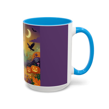 🌙🎃 The Scarecrow Of Haunted Hollow Colorful Mug – Whimsical Halloween Mystery