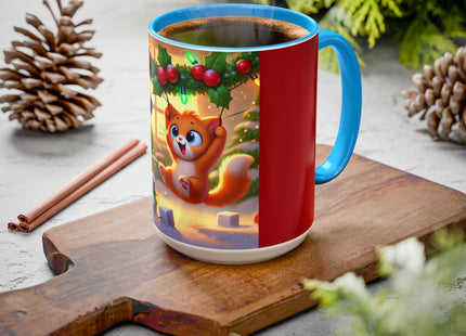 Naughty or Nice Kitten Christmas Colorful Mugs (11oz, 15oz)