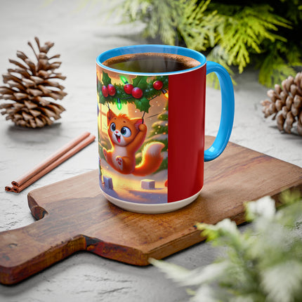 Naughty or Nice Kitten Christmas Colorful Mugs (11oz, 15oz)