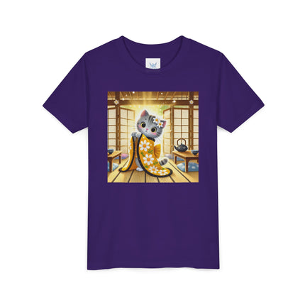 Playful Kitten in the Tea Room Youth Short Sleeve Tee