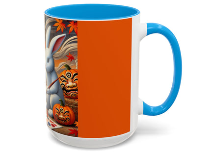 Halloween Rabbit’s Kabuki Jack-o’-Lanterns Colorful Mugs (11oz, 15oz)