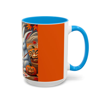 Halloween Rabbit’s Kabuki Jack-o’-Lanterns Colorful Mugs (11oz, 15oz)