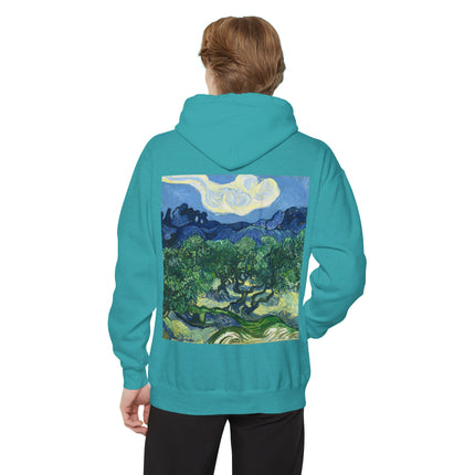 Olive Trees by Vincent Van Gogh Unisex Garment-Dyed Hoodie