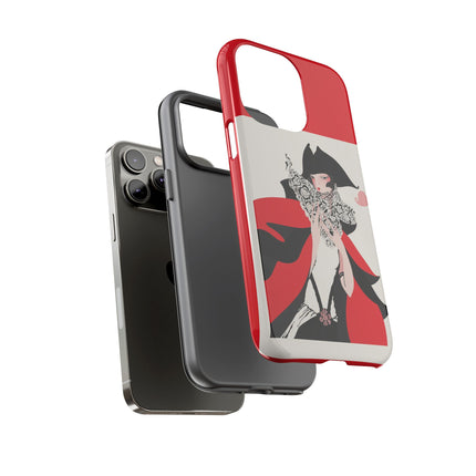 Crimson Masquerade Phone Case – Dramatic Grace & Bold Elegance