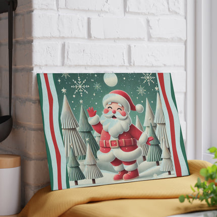Santa's Joyful Night Glass Cutting Board
