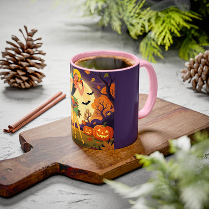🌕🍂 Autumn Song Beneath The Harvest Moon Colorful Mug – Whimsical Halloween Charm