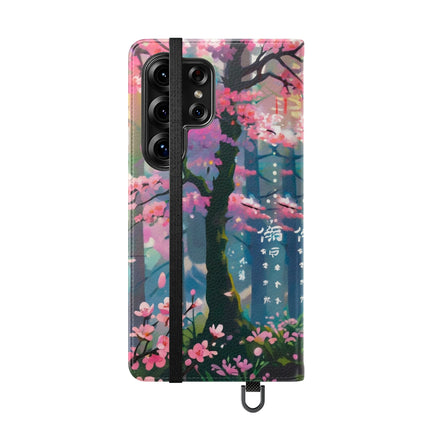 🦊⚔️ Cyberpunk Samurai Maiden Flip Case – Neon Grace & Warrior Courage