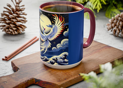 Majestic White Crane Colorful Mugs (11oz, 15oz)