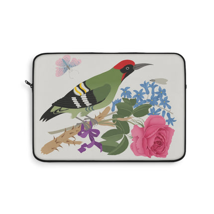 Woodpecker & Rose Laptop Sleeve – Charming Beauty & Refined Simplicity