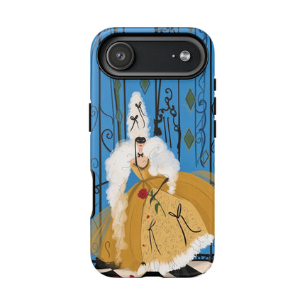 🎭🌹 The Lady At The Masquerade Gates Phone Case – Art Deco Fashion Illustration