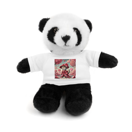 Whimsical Geisha Kitten in a Valentine Garden Stuffed Animals with Tee