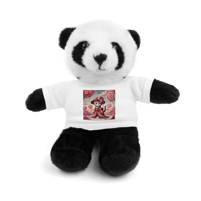 Whimsical Geisha Kitten in a Valentine Garden Stuffed Animals with Tee