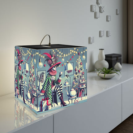 Whimsical Christmas Tea Party Light Cube Lamp