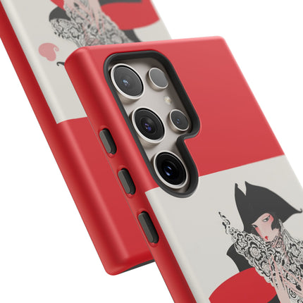 Crimson Masquerade Phone Case – Dramatic Grace & Bold Elegance