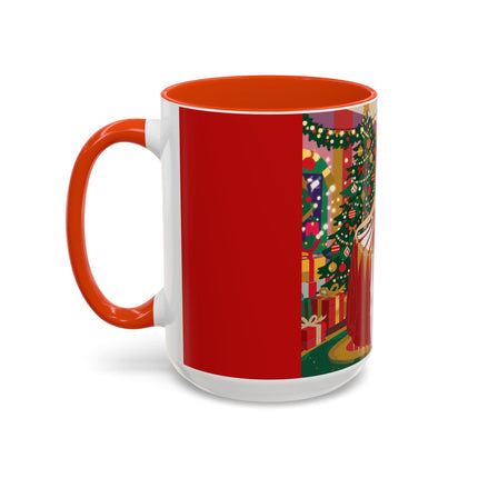 🎄💃 The Christmas Mirror Duet Colorful Mug – Art Deco Holiday Elegance