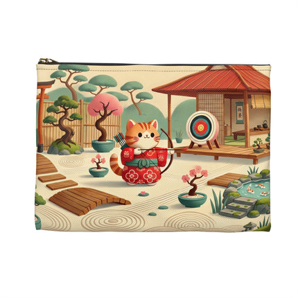 Archer Kitten in the Zen Garden Accessory Pouch – Focus, Whimsy & Zen Balance