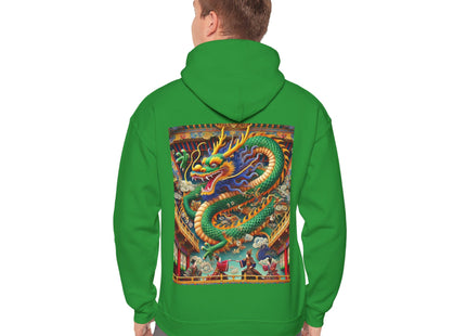 Tibetan Dragon Over Kabuki Duel – Heavy Blend™ Hooded Sweatshirt