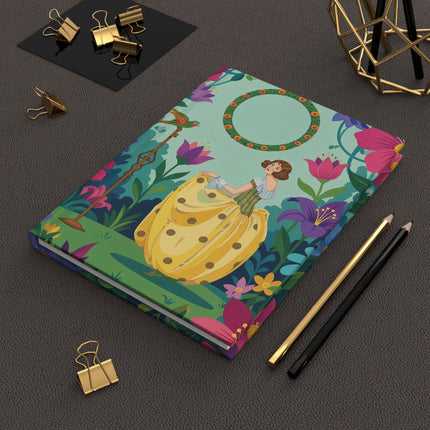 🌸🦜 The Lady Of The Enchanted Parrot Garden Hardcover Journal – Art Deco Fashion Illustration