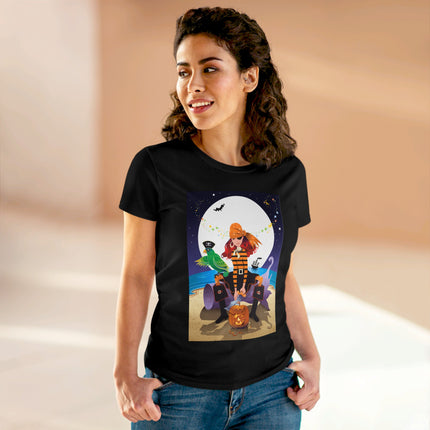 Moonlit Pirate Halloween Women's Midweight Cotton Tee